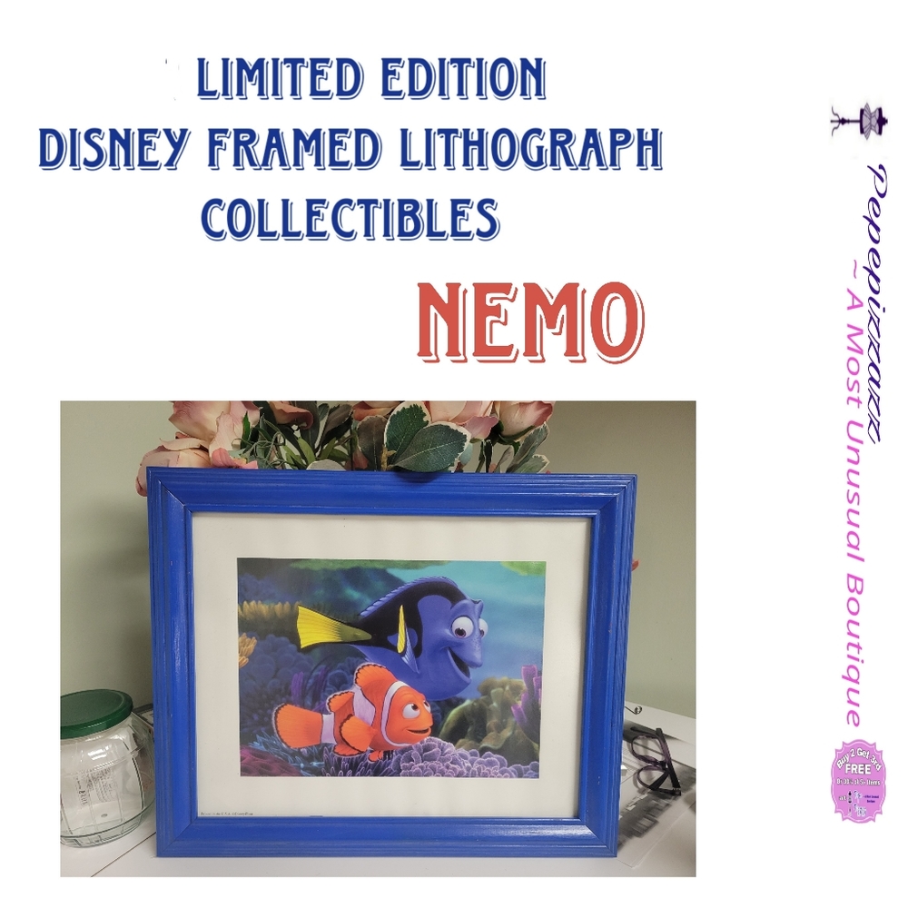 Rare Limited edition Disney lithograph NEMO Framed.